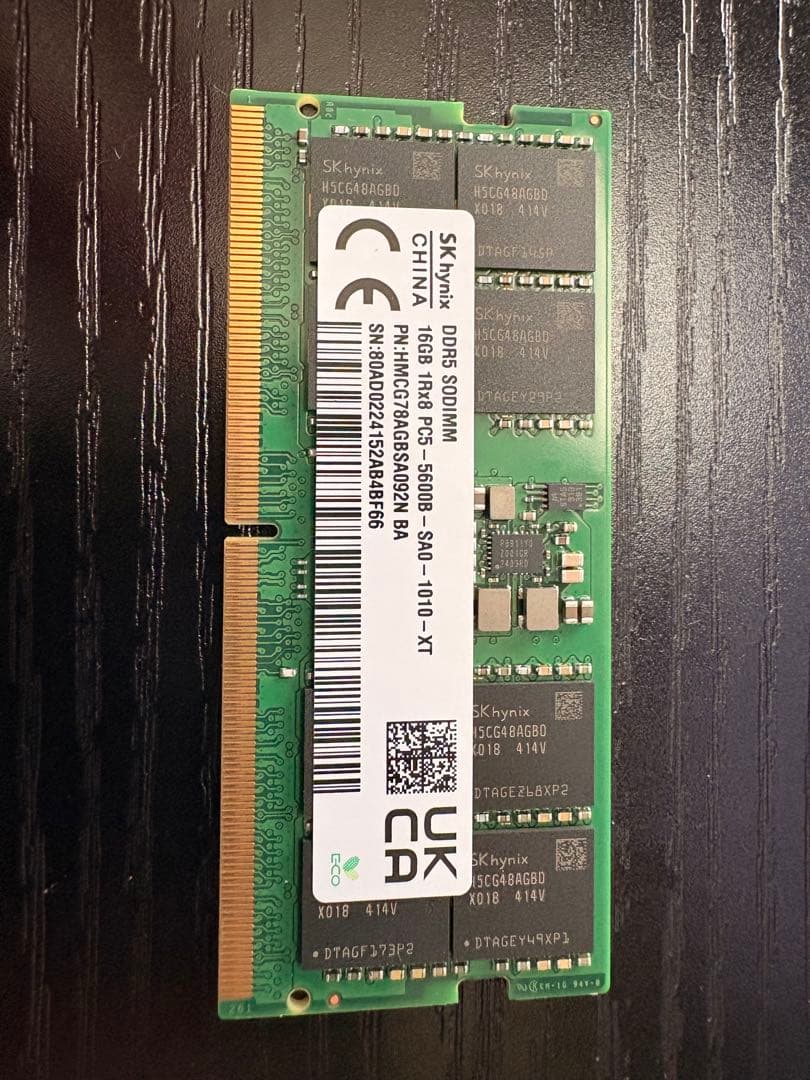 SK hynix製 DDR5 SODIMM メモリ 16GB ×4枚