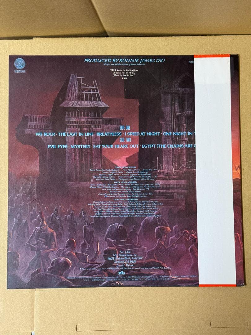 帯付き ＬＰレコード 中古 美品 現状品 ラスト・イン・ライン ディオ