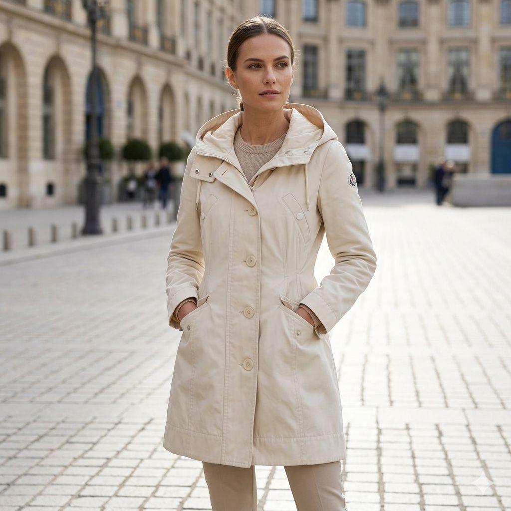 ねこ様✨MONCLER　AUDREYモッズコート　ワッペン　フード　ドローコード