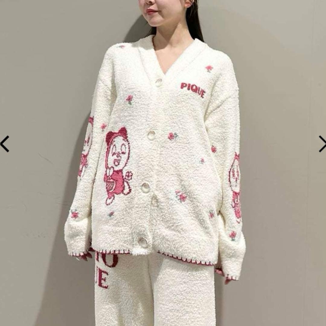 新品　ジェラートピケ　ドラえもんコラボ　ドラミちゃん　ジャガードカーディガン