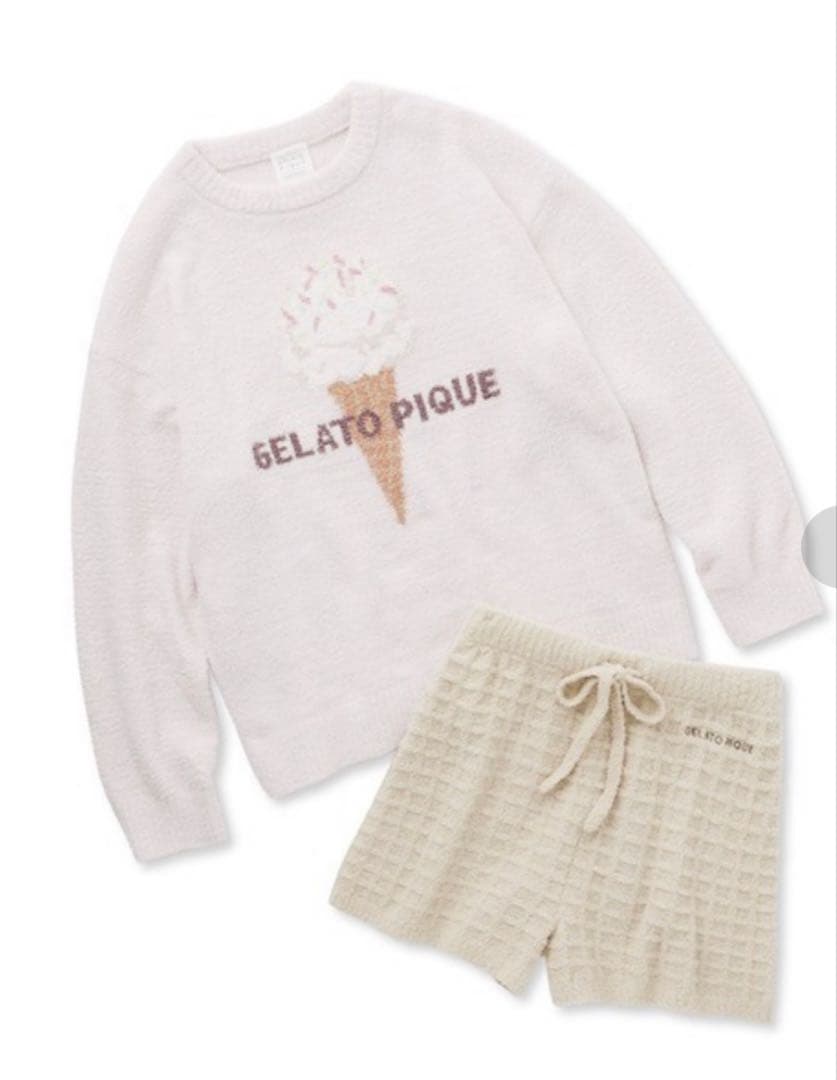 gelato pique ベビモコアイスジャガードプルオーバー&ワッフルショーツ