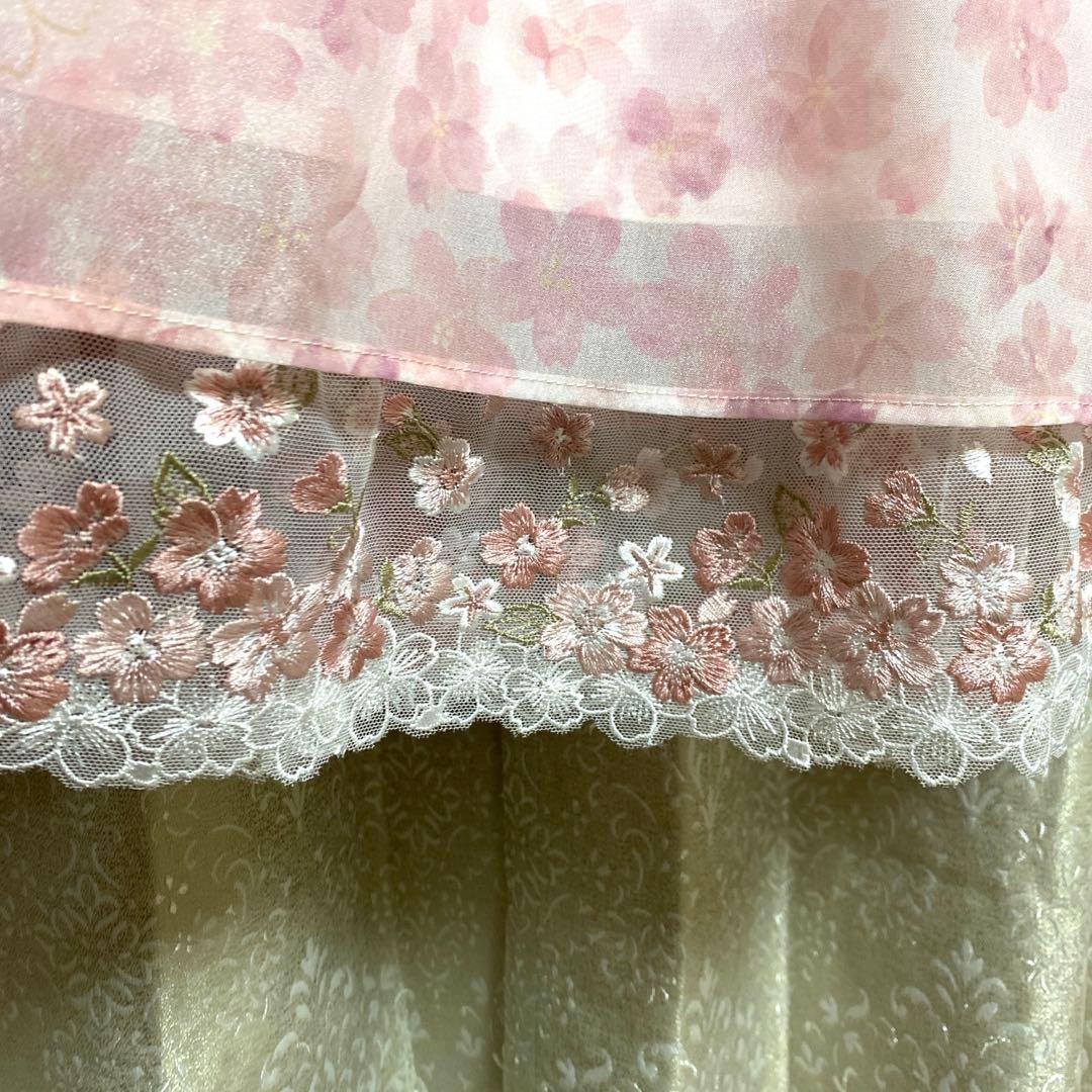 axes femme 桜レース×桜柄スカート 刺繍 生成り Fサイズ