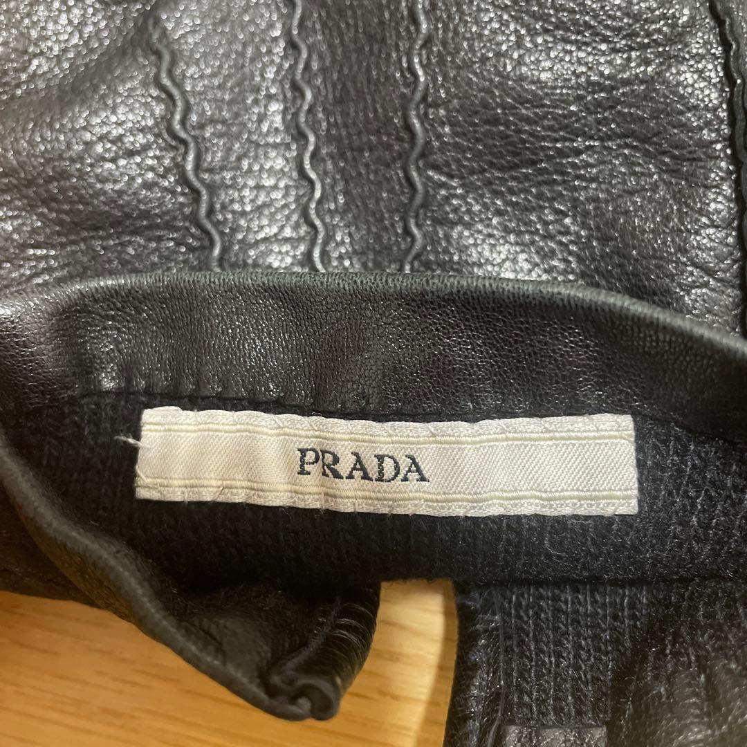【美品】PRADA レザーグローブ
