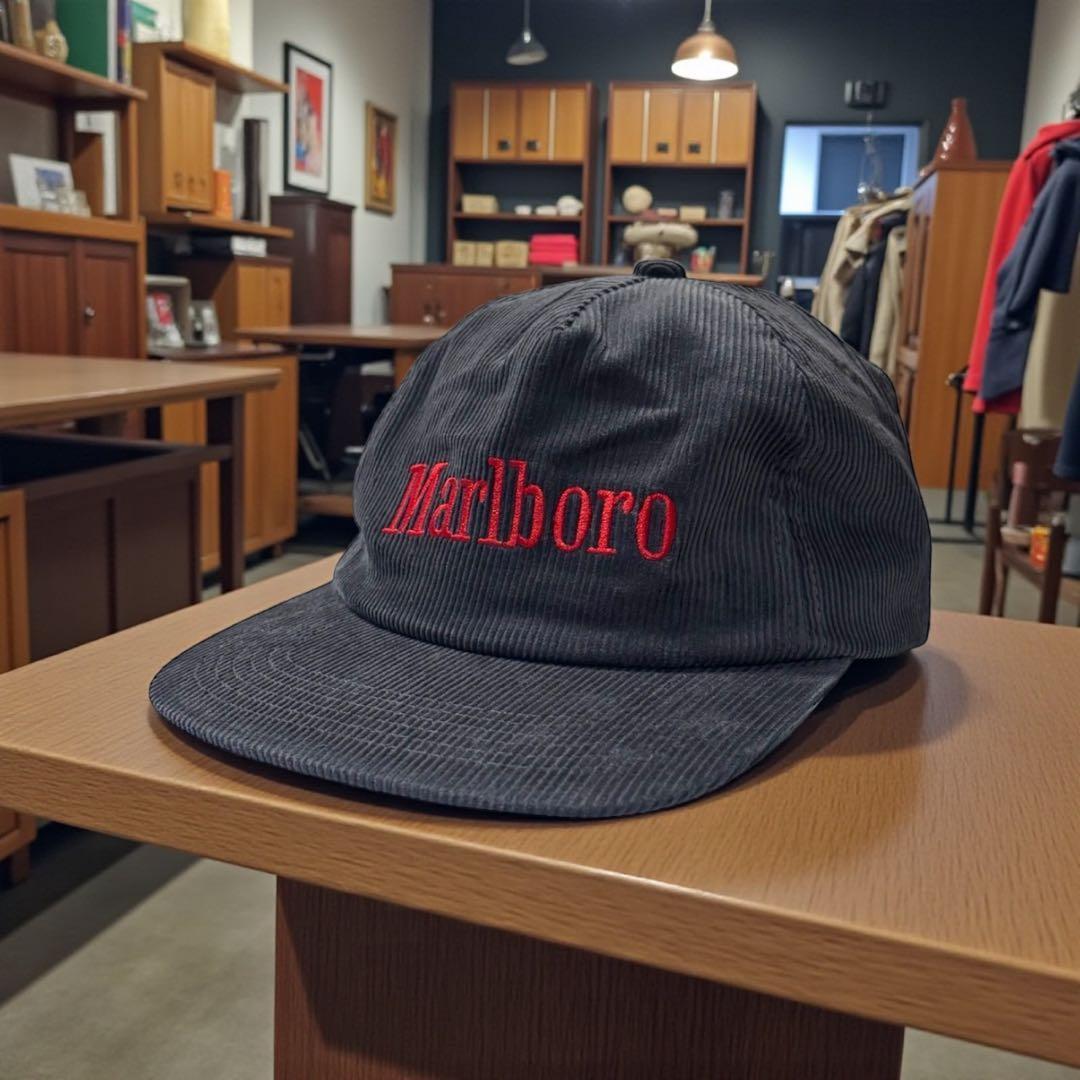 Marlboro CAPマルボロ グレー コーデュロイキャップ