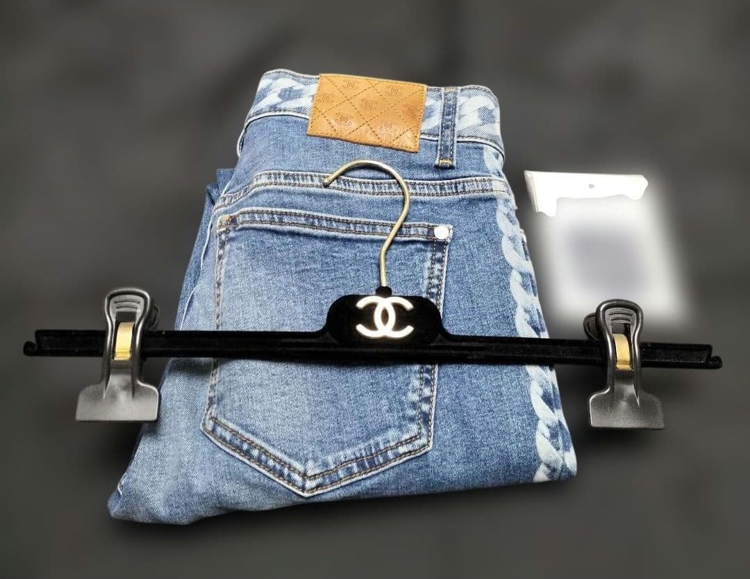 CHANEL 【極美品】チェーンデニムパンツ 36(М)(ハンガー生地タグあり)