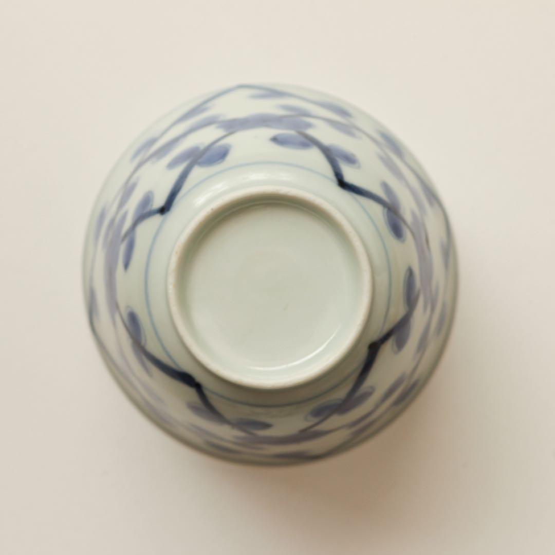 古伊万里　伊万里　江戸　後期　幕末　梅　向付　茶器　煎茶碗　染付　3客セット