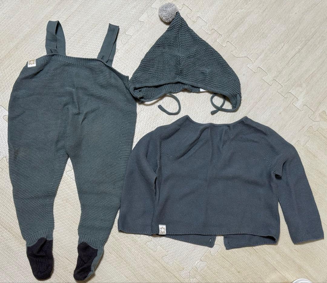 マールマール　サロペット　帽子　カーディガン　セット