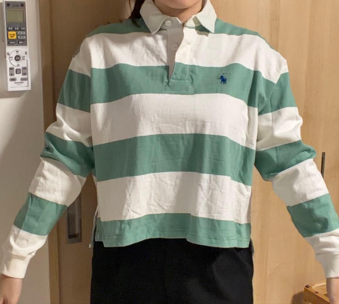 ポロラルフローン　クロップド丈　ラガーシャツ　ポロシャツ