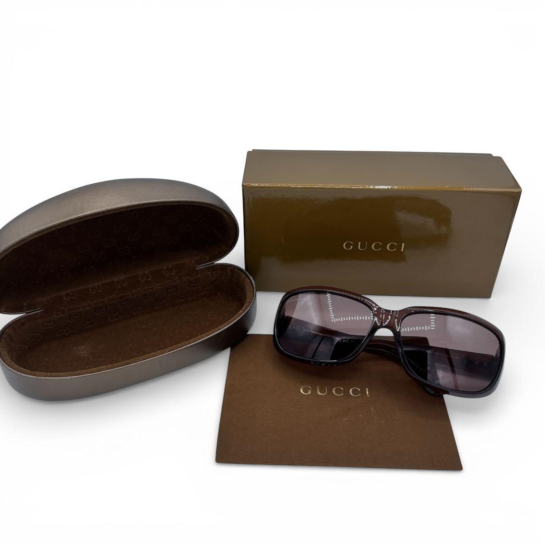 GUCCI グッチ サングラス ケース&箱付 ホースビットブラウン 美品