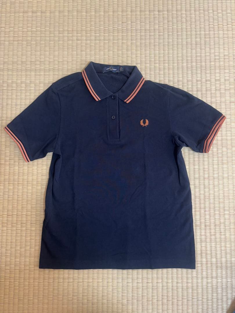 FRED PERRY ネイビー オレンジ ポロシャツ UK 10 BEAMS別注