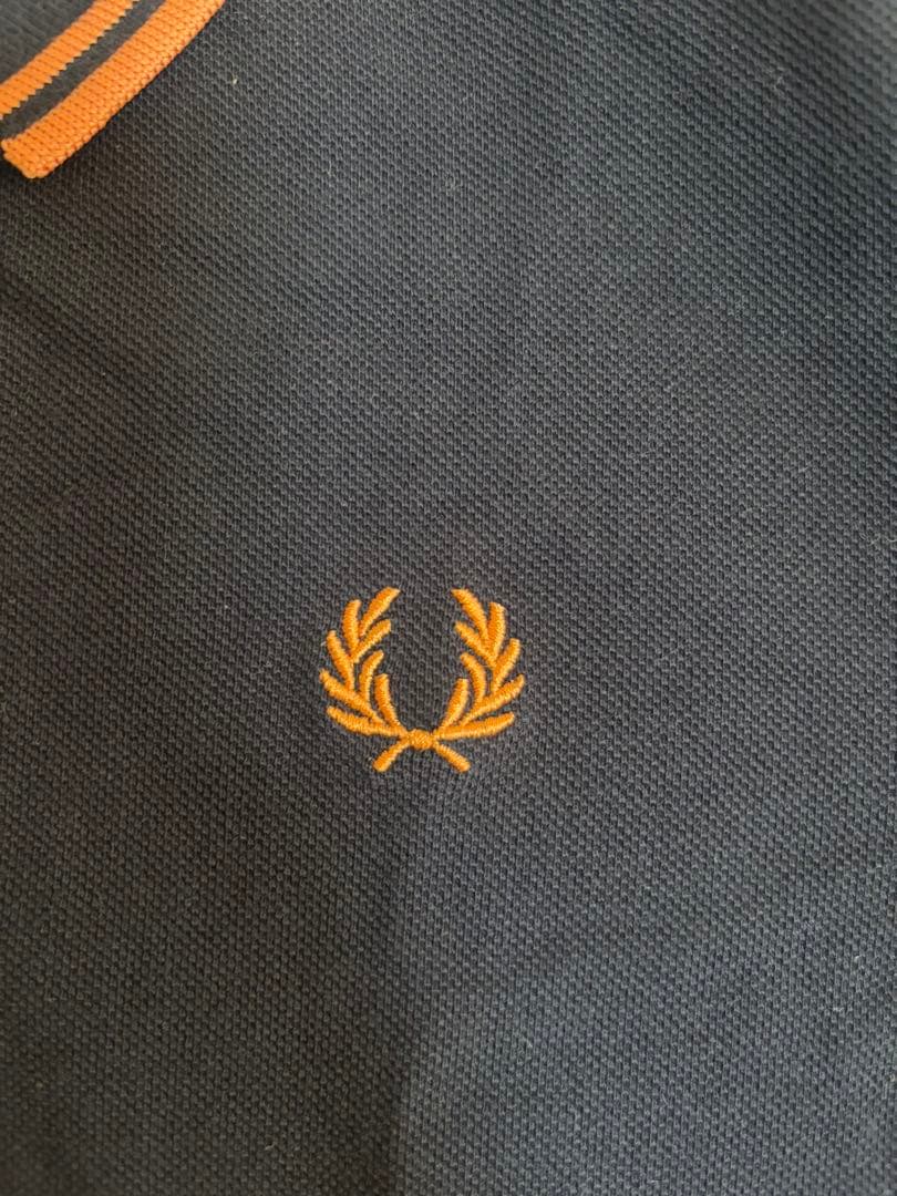 FRED PERRY ネイビー オレンジ ポロシャツ UK 10 BEAMS別注