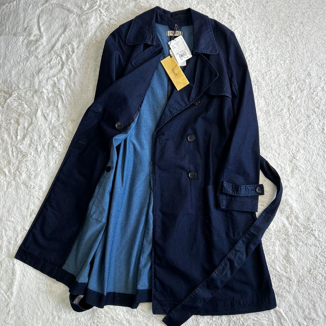 新品タグ付き　YANUK デニム　ベルト付き　トレンチコート