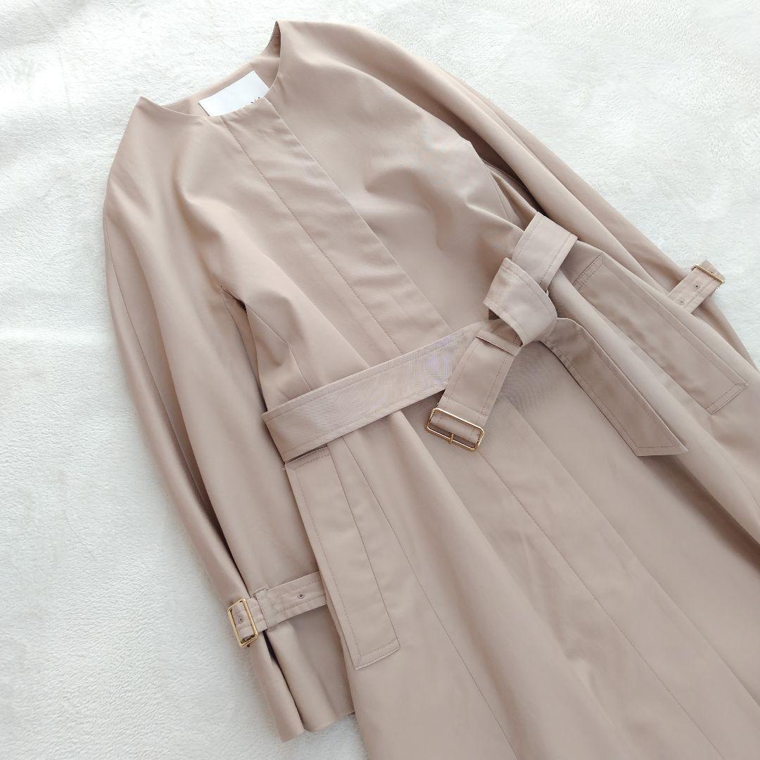 美品✨ANAY 23年 撥水ギャバクルーコート ノーカラー トレンチ 36