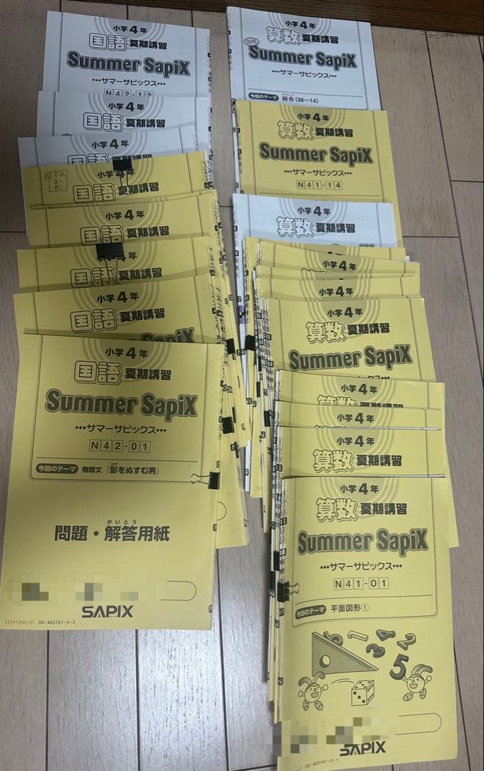 サピックス2022版 4年生夏期講習4科目