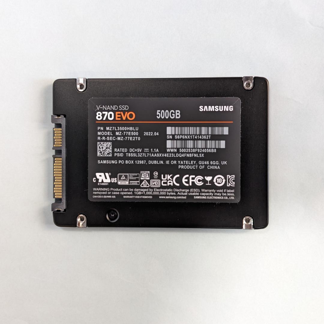 870 EVO 500GB 国内正規品 メーカー保証 使用時間2h 正常100%