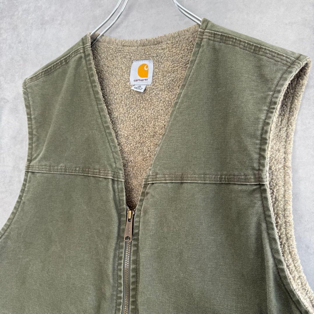 Carhartt カーハート 裏ボアダックベスト XL ARG