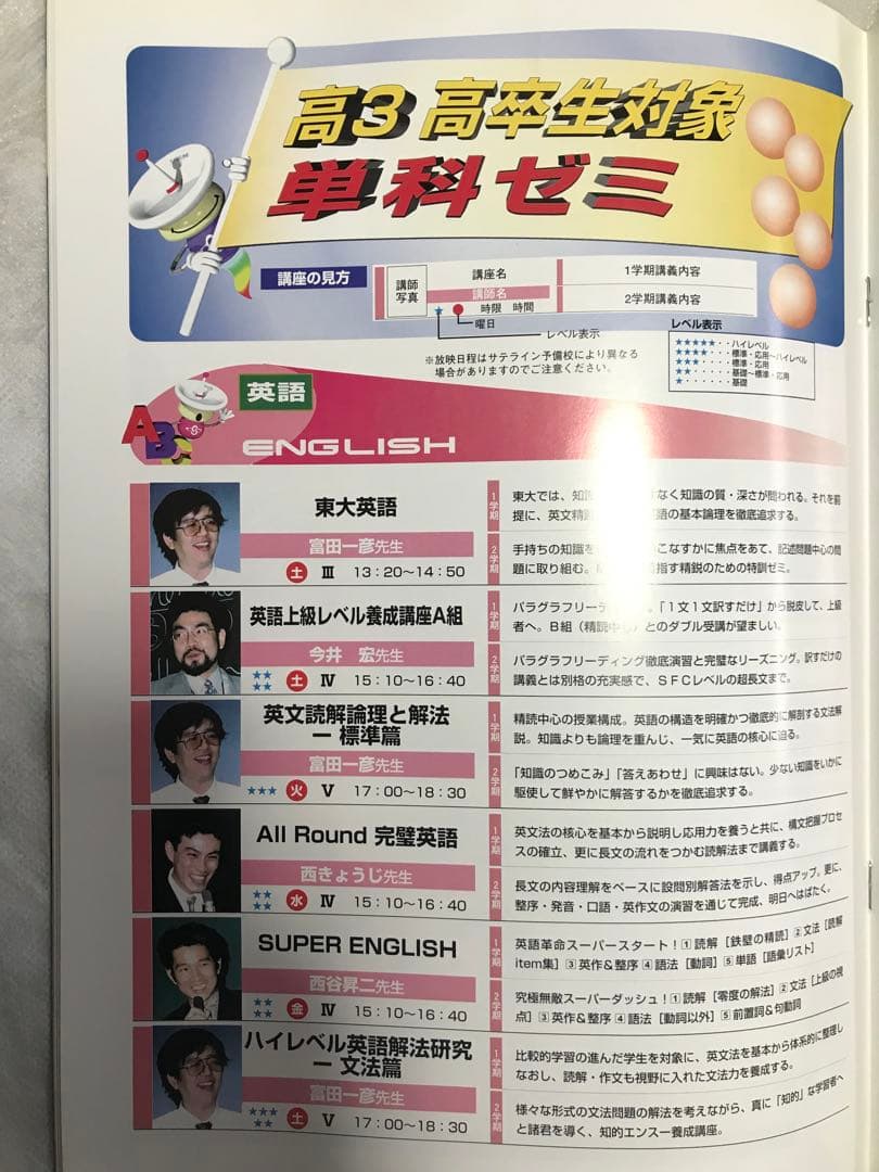 代々木ゼミナール パンフレット '98代ゼミサテライン予備校 新品