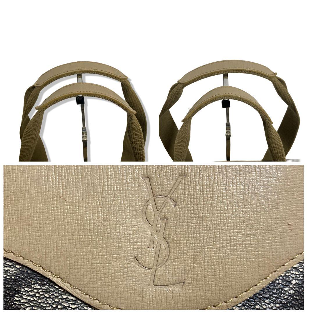 希少美品　イヴサンローラン　YSL　ボストンバッグ　ジラフ　PVC　ブラウン