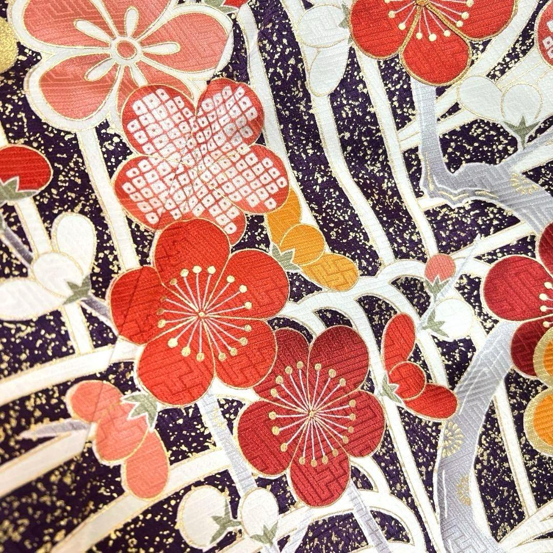 金駒刺繍　金彩　紗綾形　梅花　振袖　成人式 晴れの日 着物 041a p