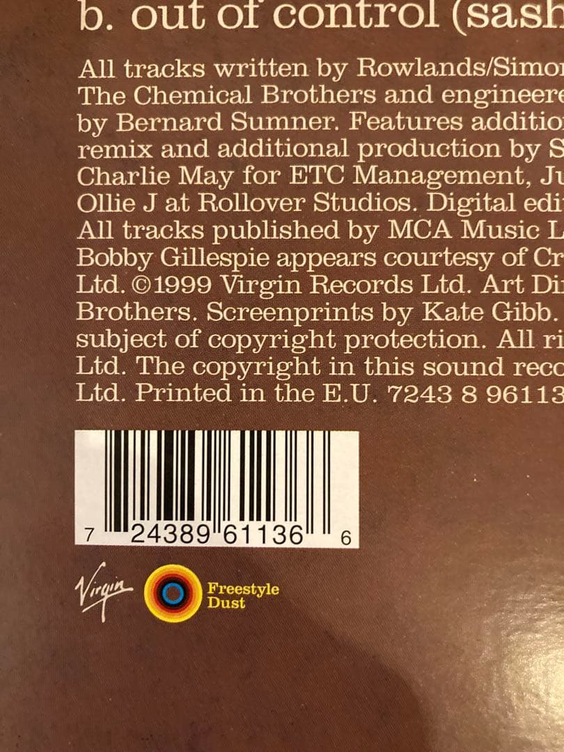 洋楽 Chemical Brothers Out Of Control UK