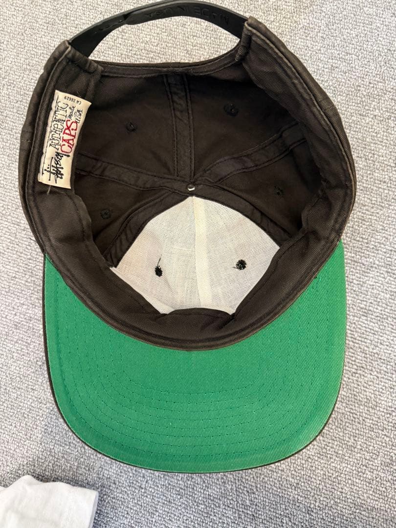 90s USA製 OLO STUSSY キャップ ストックロゴ ブラック