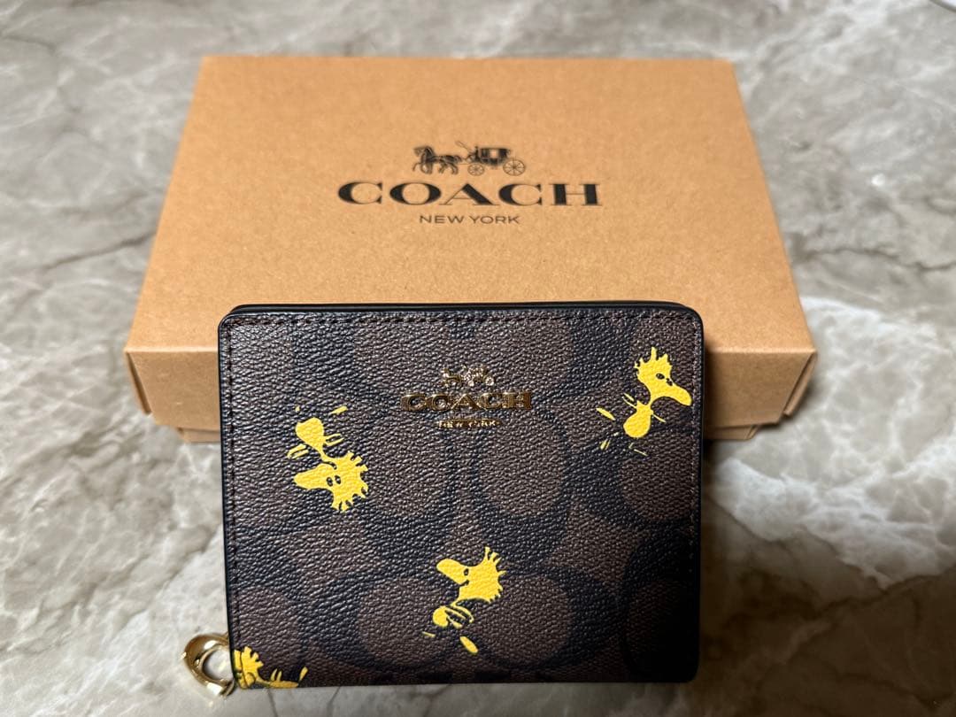 COACH 二つ折り財布 ダークブラウン