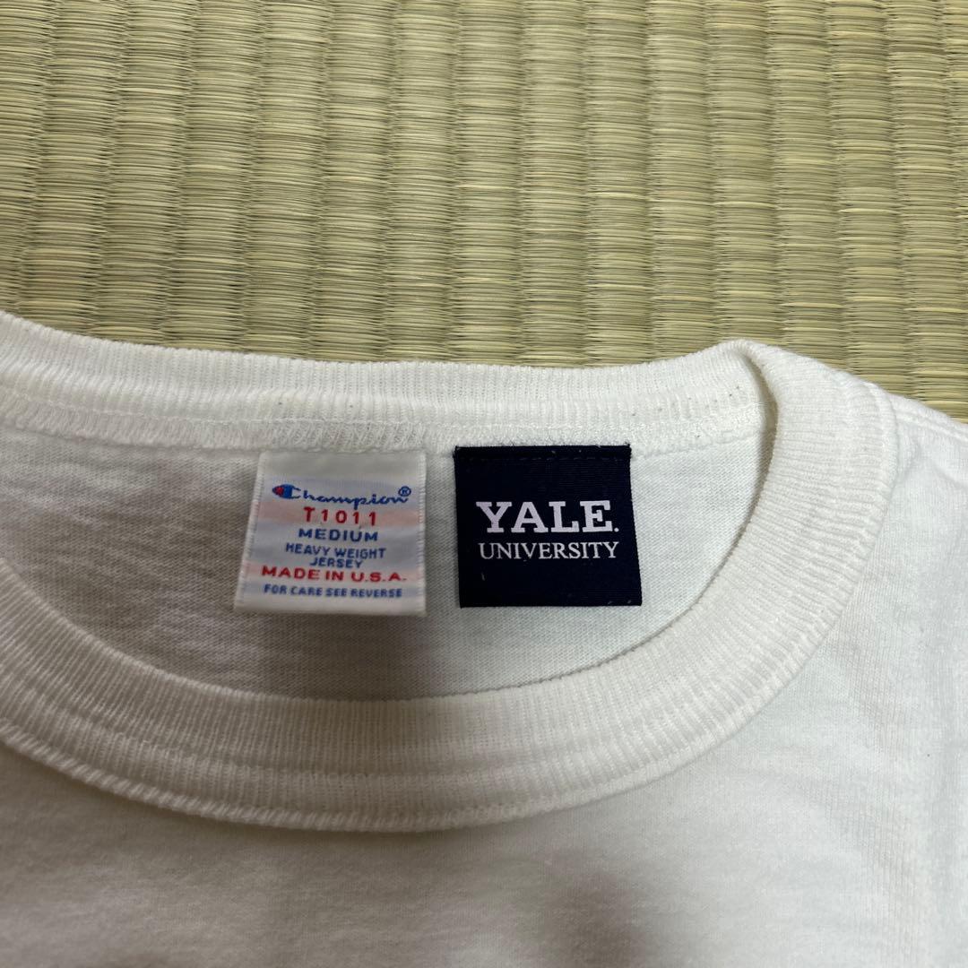 美品‼︎ USA製 チャンピオンt1011 YALE ホワイト sizeM
