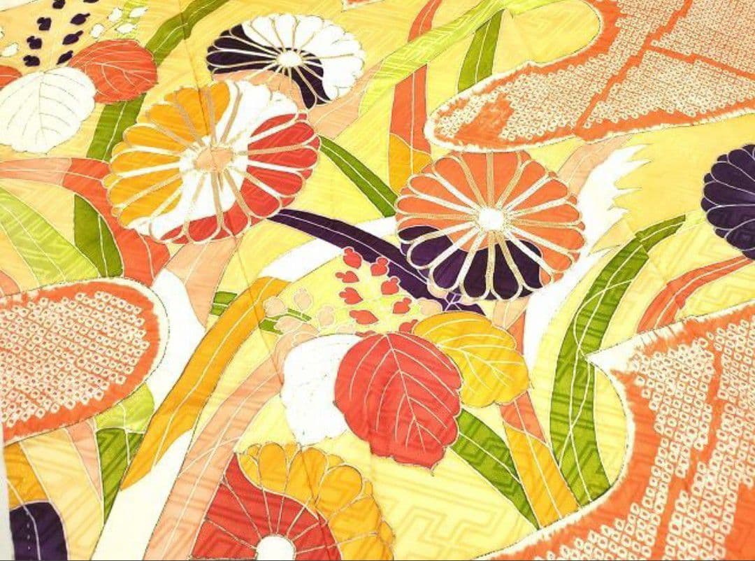 とどたん　豪華振袖 駒刺繍 絞り 渡橋霞花文 絹 逸品 成人式 パーティー