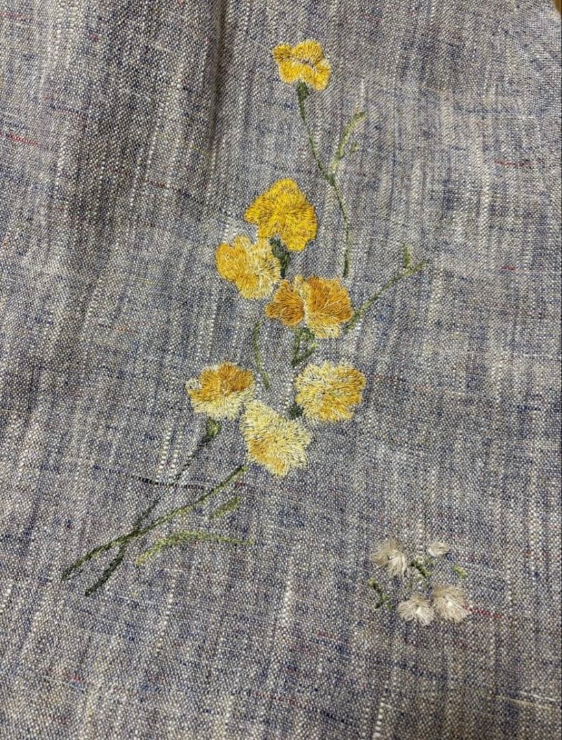 45R ★貴重★パトアシュ リネン刺繍のスカート バッグ＆コサージュ付き♪