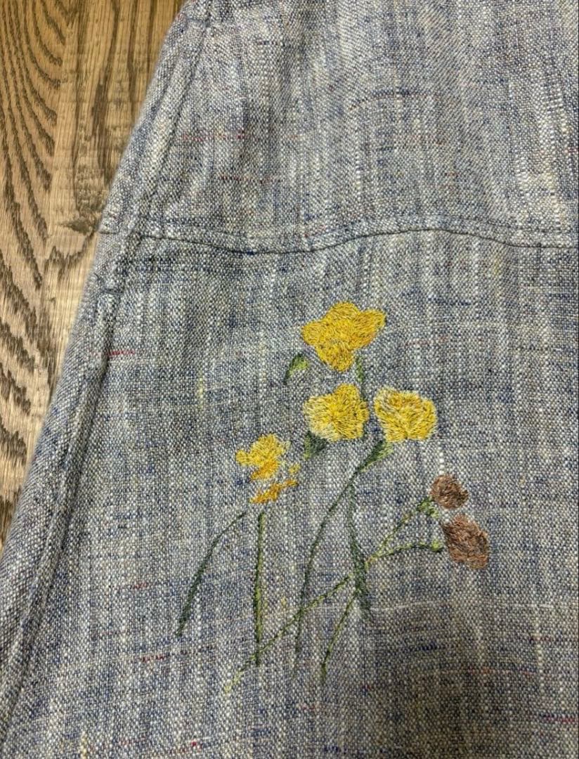 45R ★貴重★パトアシュ リネン刺繍のスカート バッグ＆コサージュ付き♪