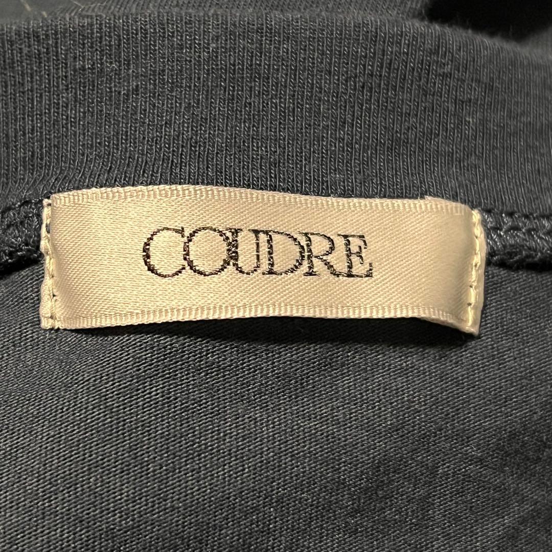 人気❤️CODURE アシンメトリーフリルスリーブカットソー　ネイビー