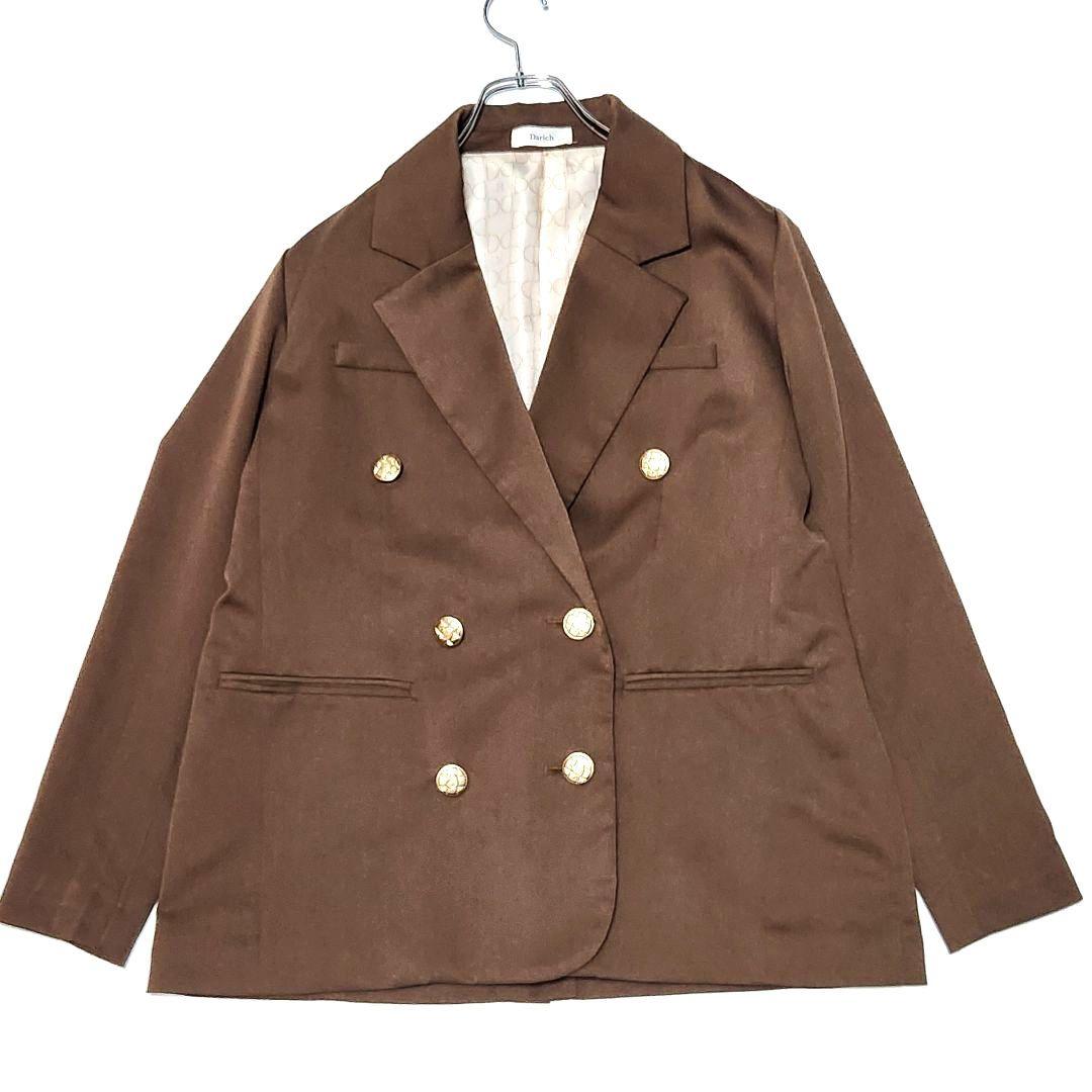 【美品】ダーリッチ ビッグシルエットカラージャケット セットアップ ブラウン