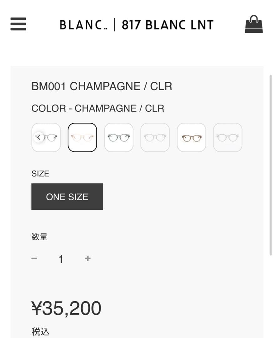 【美品】 BLANC BM001 champagneケース付き 度なしクリア