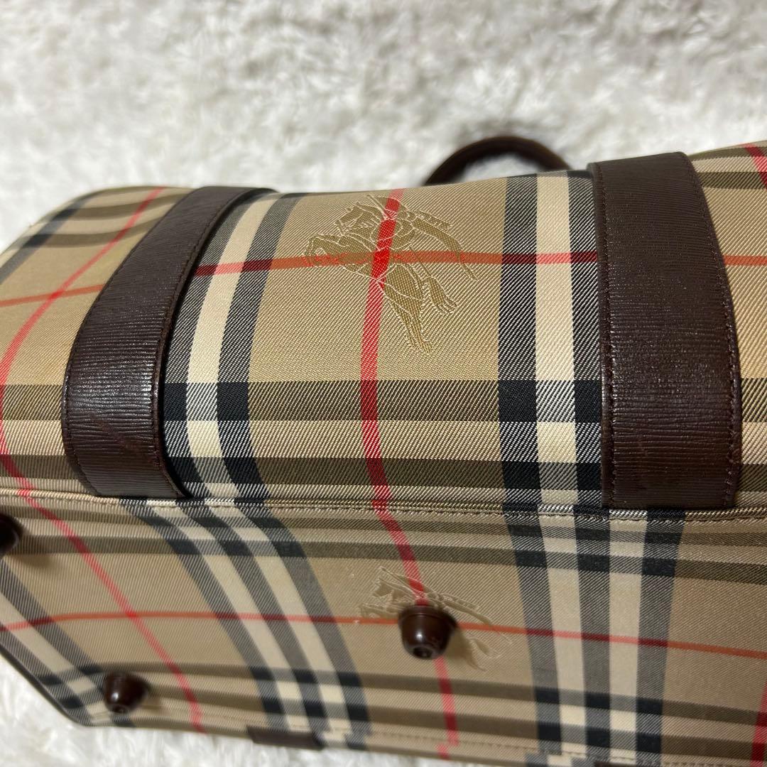 BURBERRY　バーバリー　ノバチェック　ハンドバッグ　ミニボストン　レザー
