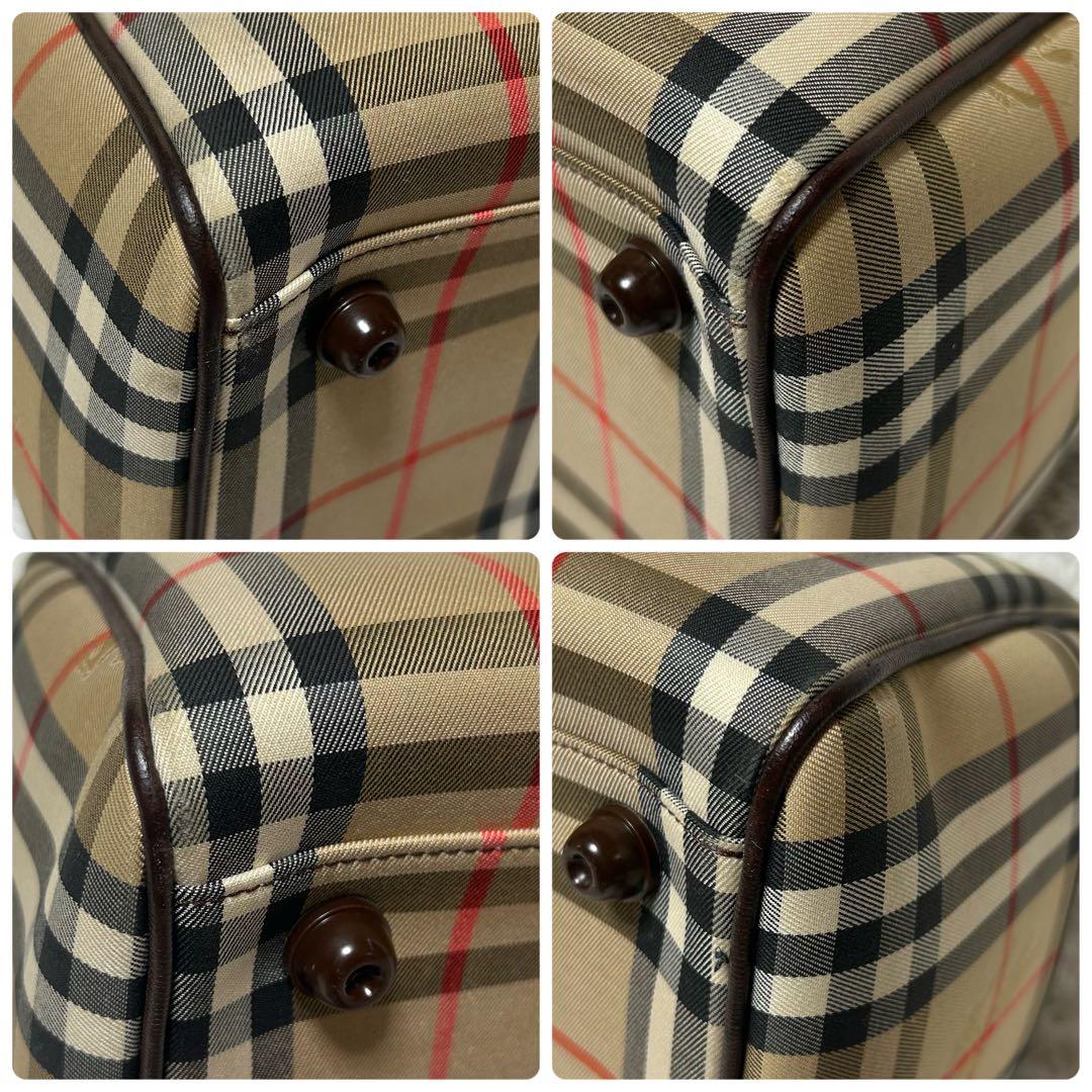 BURBERRY　バーバリー　ノバチェック　ハンドバッグ　ミニボストン　レザー