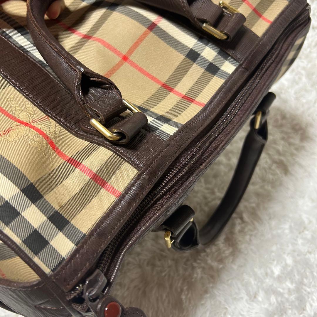 BURBERRY　バーバリー　ノバチェック　ハンドバッグ　ミニボストン　レザー