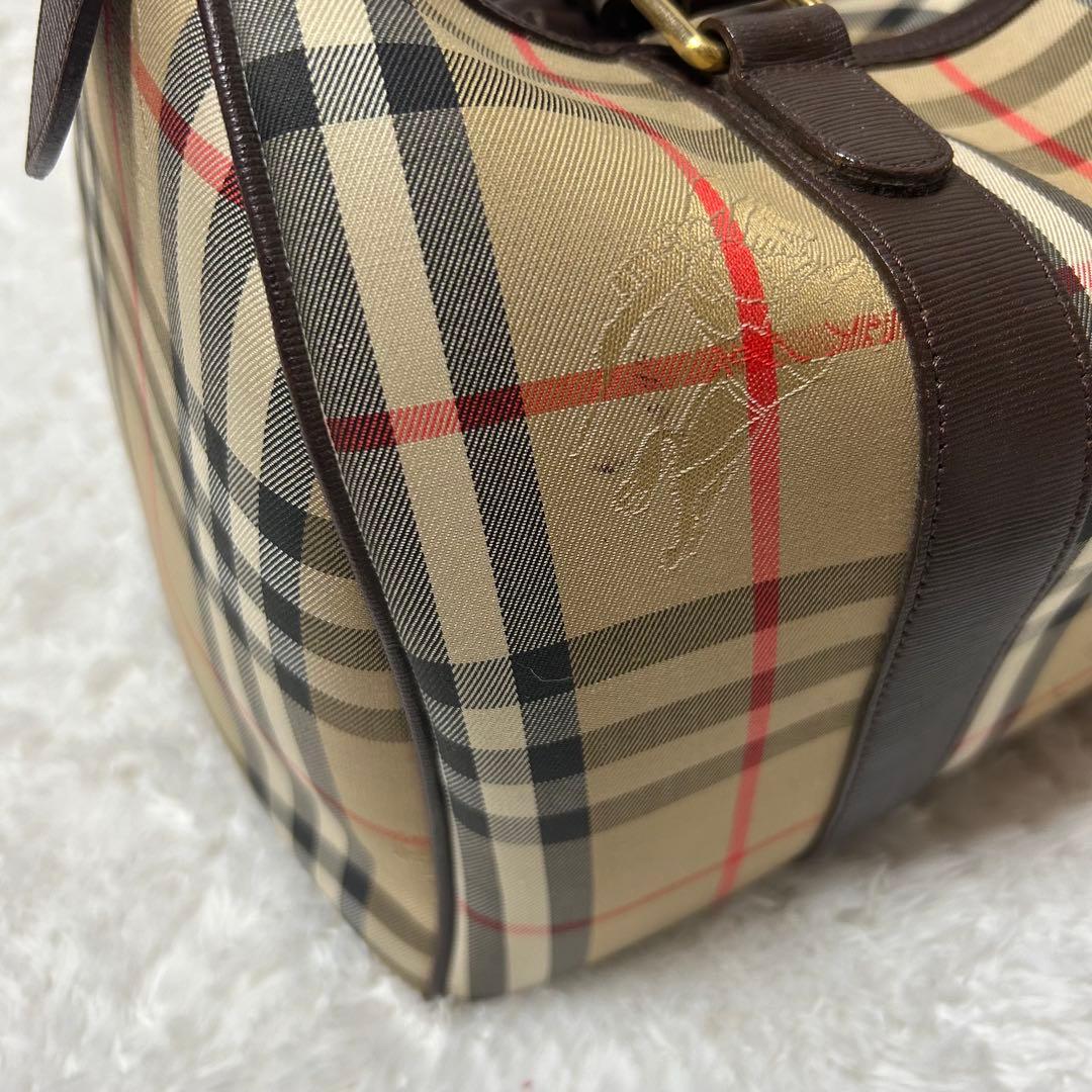 BURBERRY　バーバリー　ノバチェック　ハンドバッグ　ミニボストン　レザー