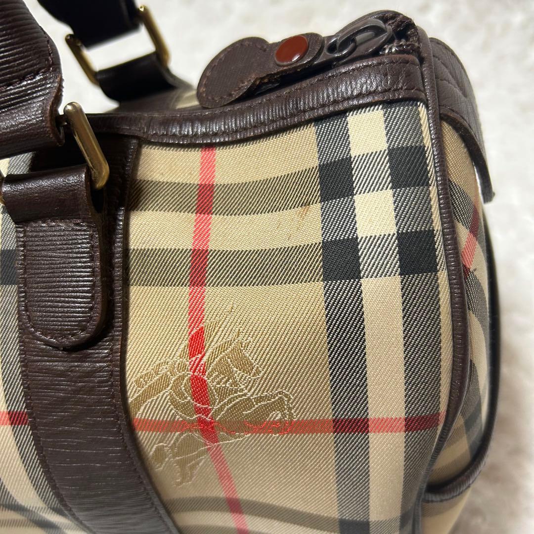 BURBERRY　バーバリー　ノバチェック　ハンドバッグ　ミニボストン　レザー