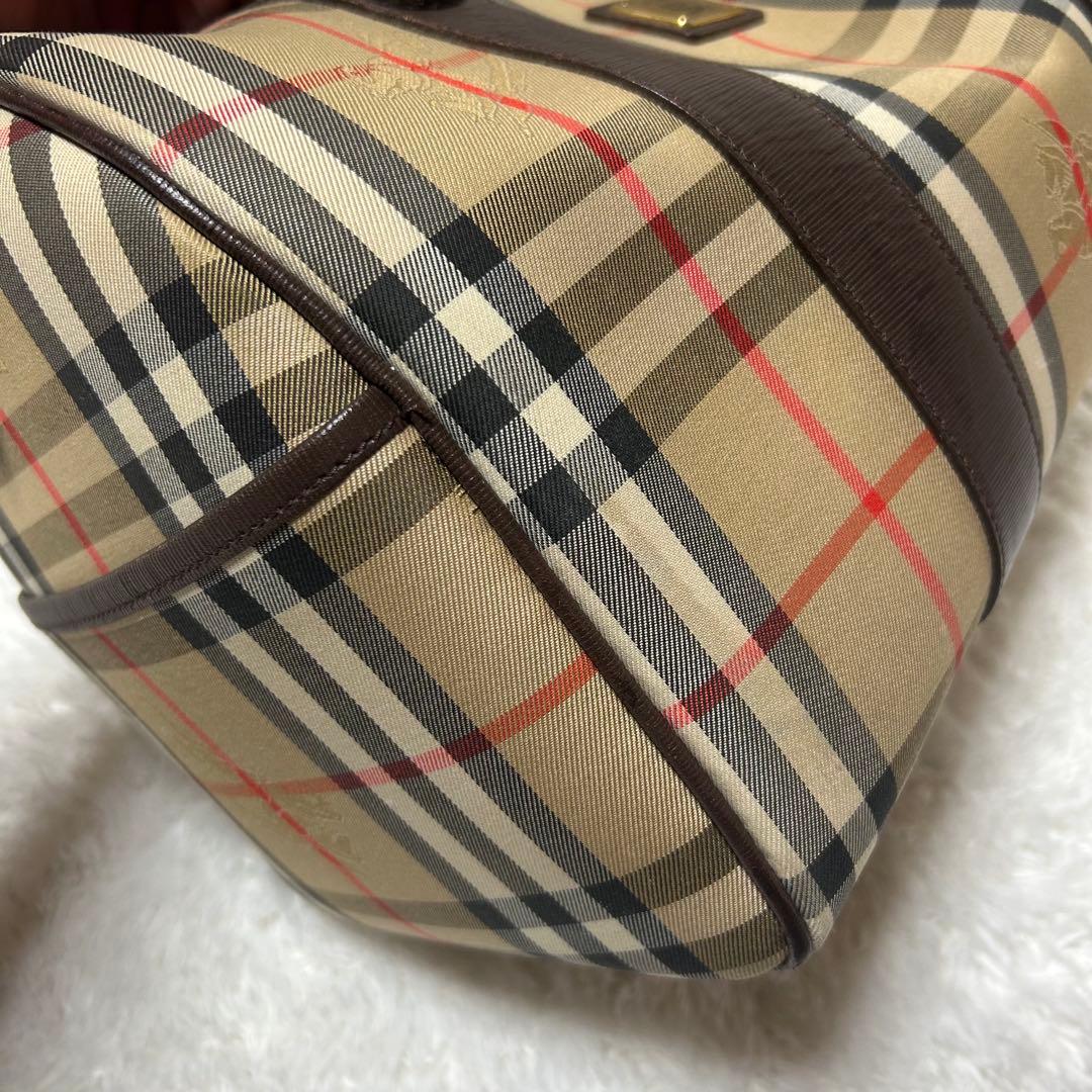 BURBERRY　バーバリー　ノバチェック　ハンドバッグ　ミニボストン　レザー