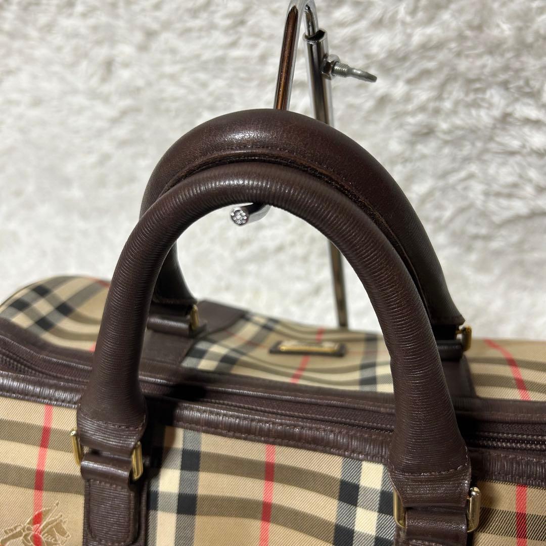 BURBERRY　バーバリー　ノバチェック　ハンドバッグ　ミニボストン　レザー