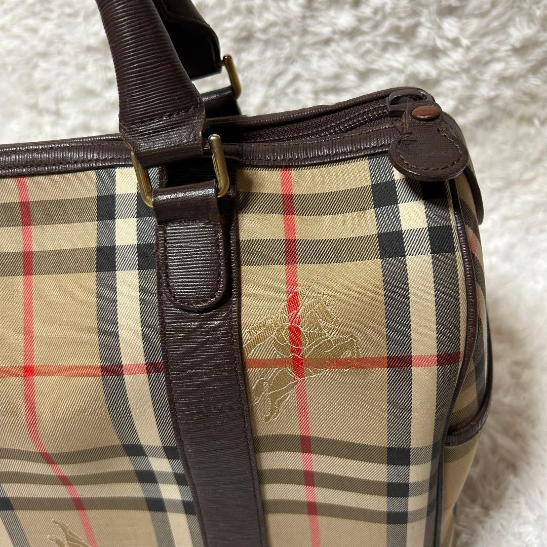 BURBERRY　バーバリー　ノバチェック　ハンドバッグ　ミニボストン　レザー