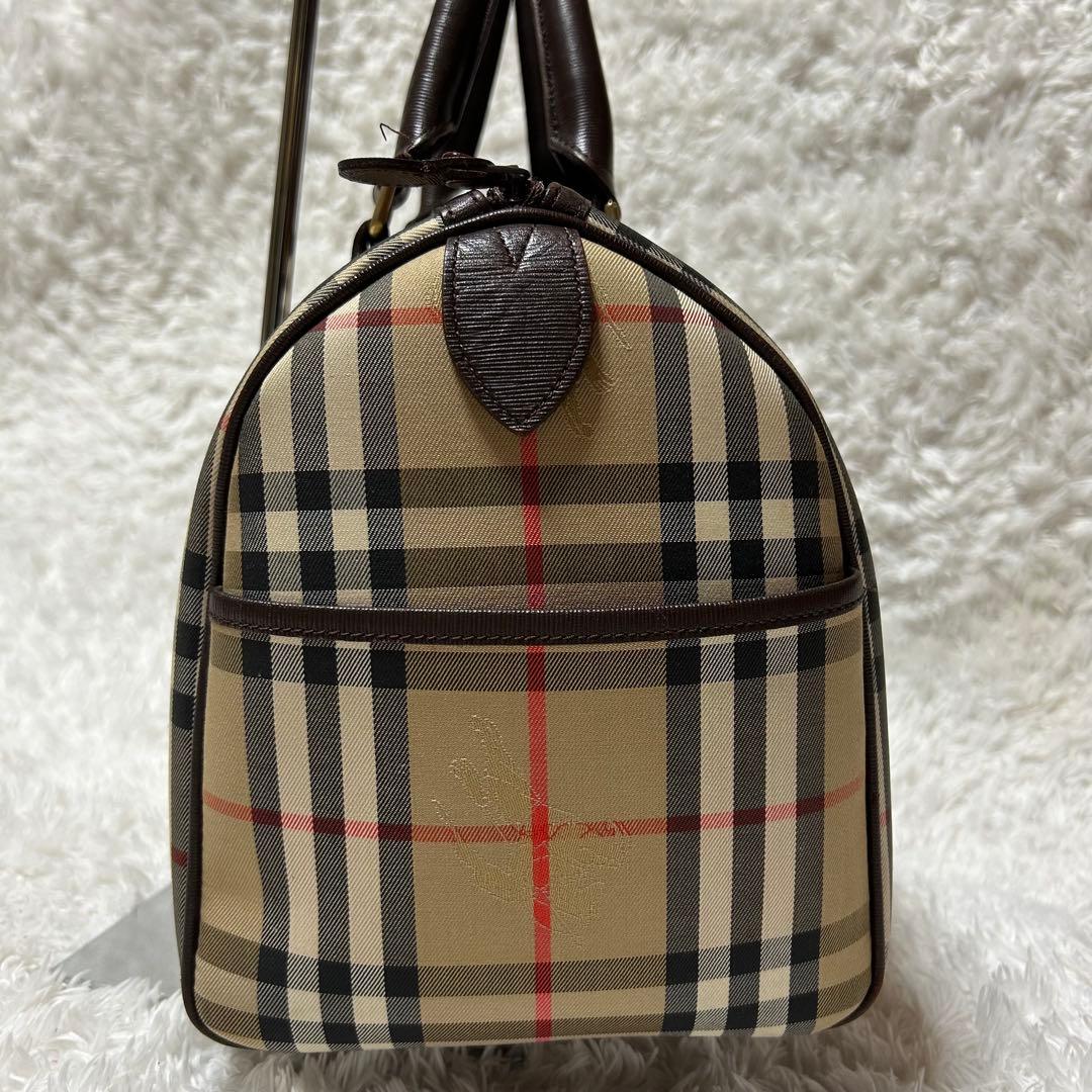 BURBERRY　バーバリー　ノバチェック　ハンドバッグ　ミニボストン　レザー