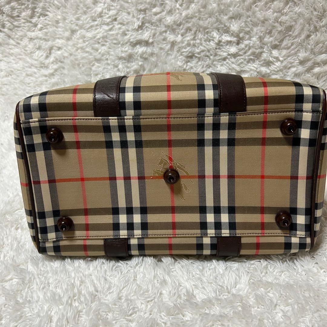 BURBERRY　バーバリー　ノバチェック　ハンドバッグ　ミニボストン　レザー