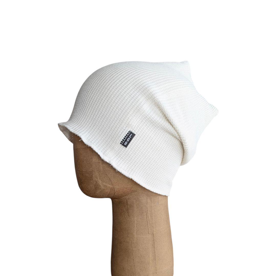 LGB ワッフル ビーニー ニット帽 美品 リバーシブル ホワイト