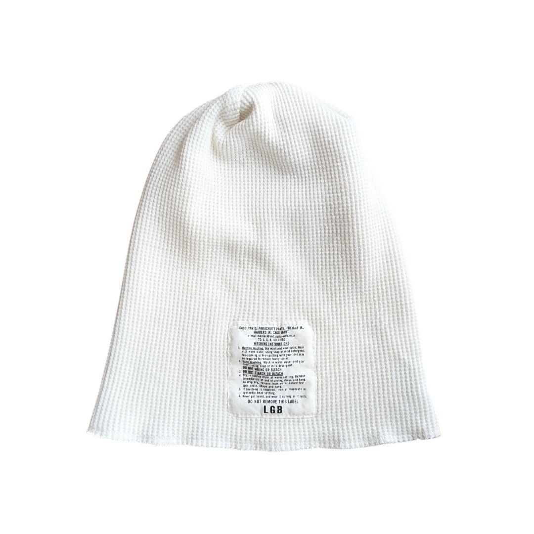 LGB ワッフル ビーニー ニット帽 美品 リバーシブル ホワイト