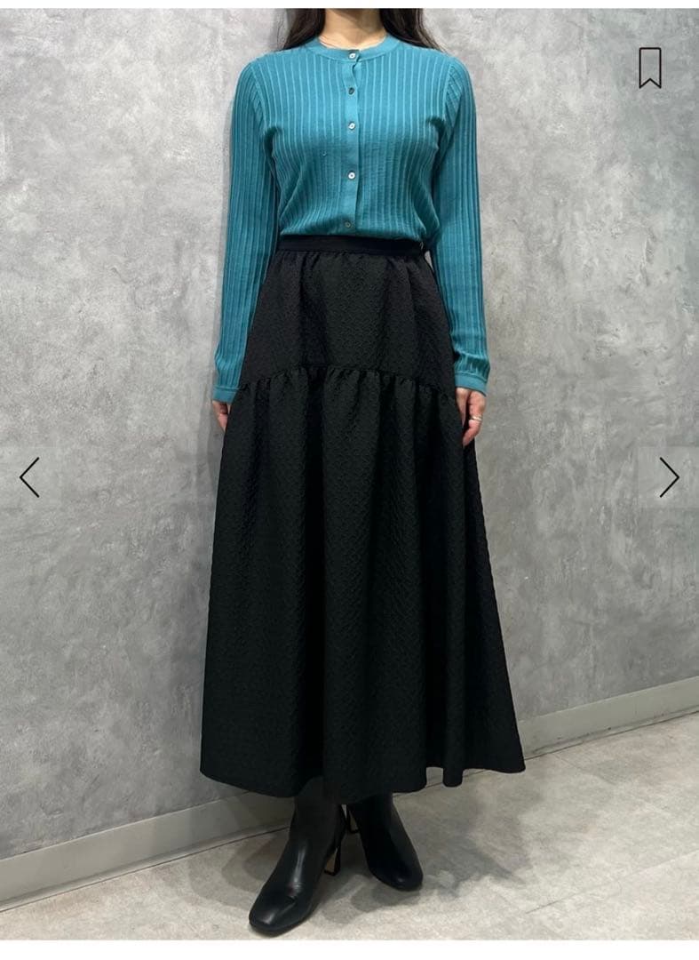 カシミヤシルクリブ クルーネックカーディガン