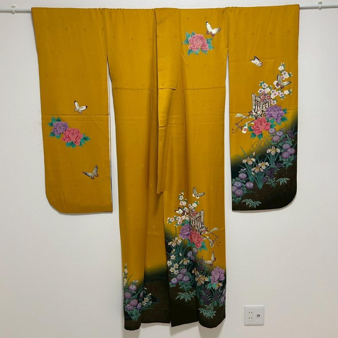 KP1788 振袖 身丈169cm 正絹 着物 成人式 トールサイズ