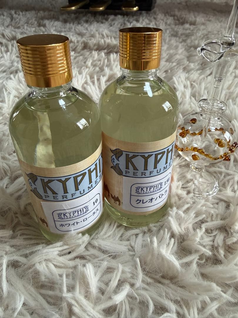 エジプト　KYPHI 香油100ml 2本＆手作り香油瓶セット