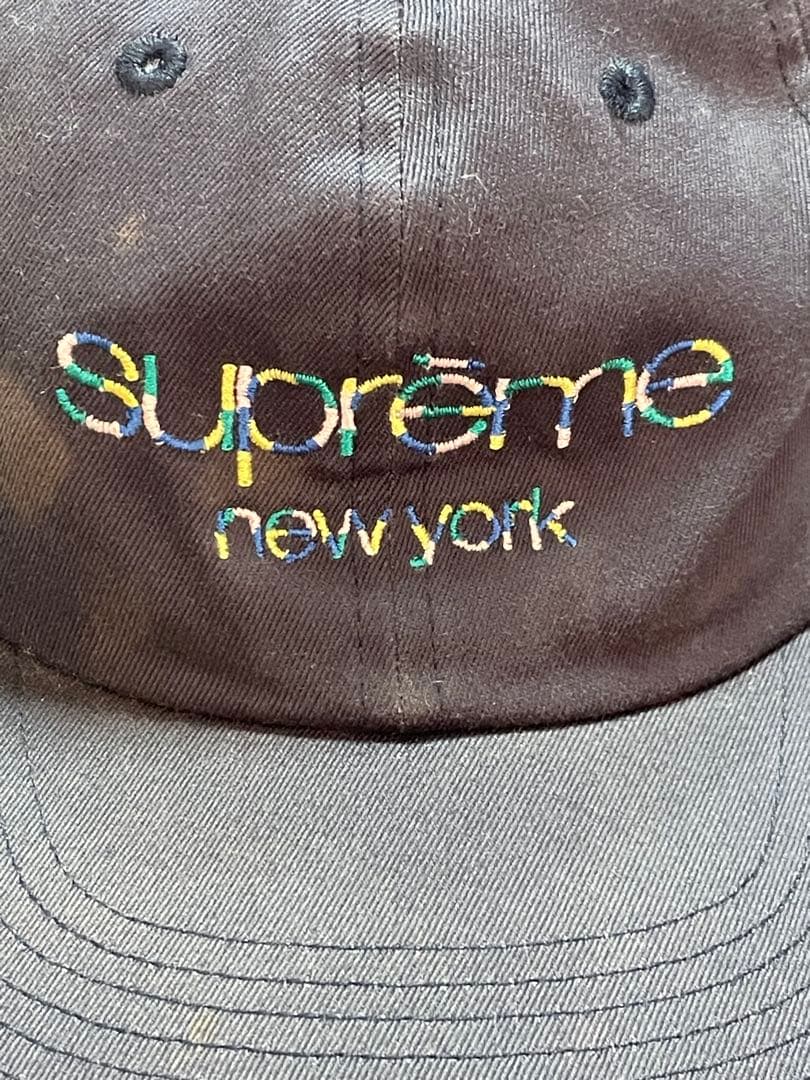 supreme Fuji着用 New York キャップ ネイビー レインボー