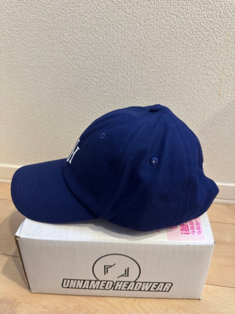 UNNAMED HEADWEAR DEEP LOGO BLUEキャップ 深め